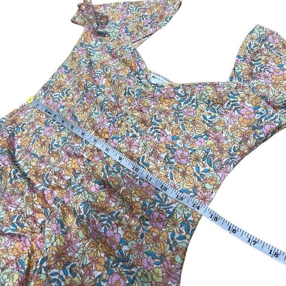 ASOS Design Textured Ruched Mini Dress Short Sleeves Pastel Floral Size 10 - Picture 13 of 16